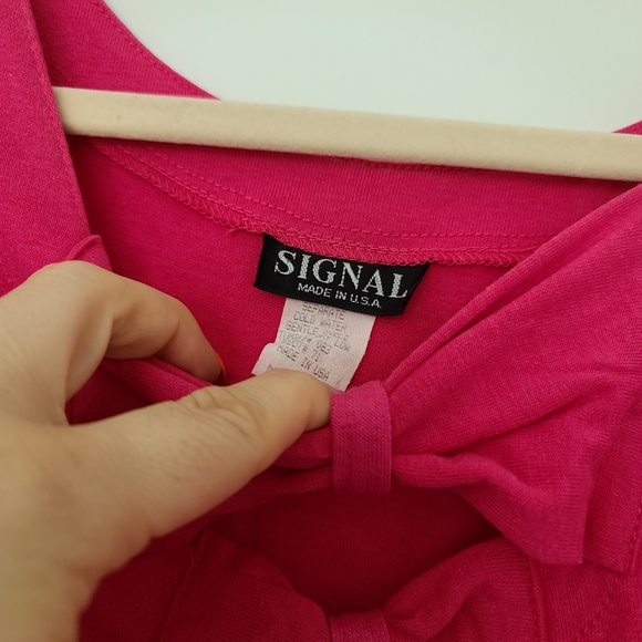 Vintage hot pink  80s crop top brand signal - barbie pink - Picture 2 of 2
